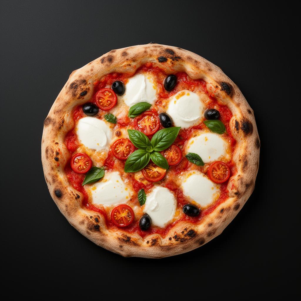 Pizza napoletana con annotazioni degli ingredienti